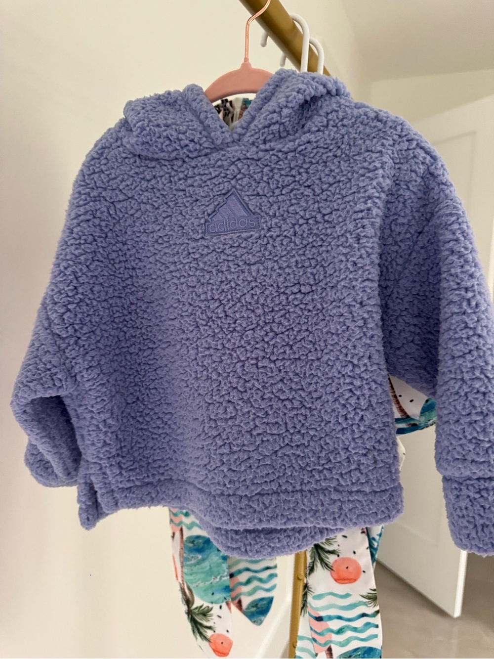 adidas Kids Lavender Plush Sherpa Hoodie